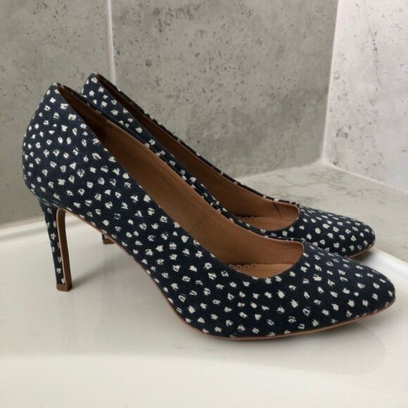 LOFT Women's Denim Speckled Pumps Size 9 - Picture 2 of 16